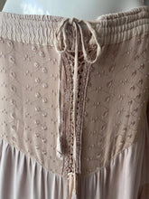 80s Mauvey Pink Full Sweep Maxi Corseted Lace Skirt